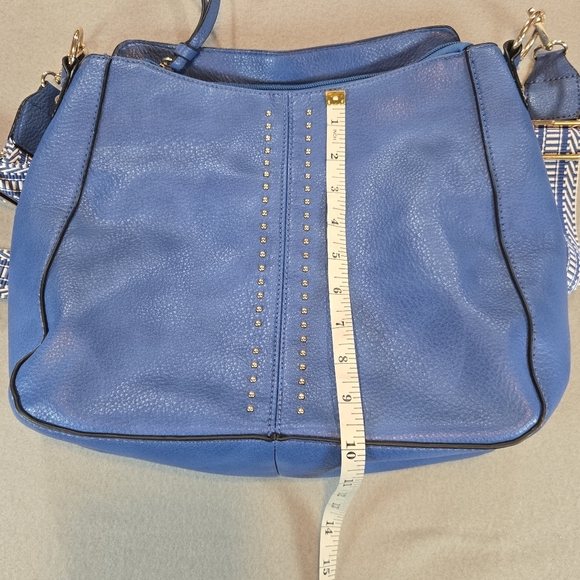 Montana West Select Blue Shoulder Bag Crossbody Strap Large Vegan Leather - Picture 3 of 10